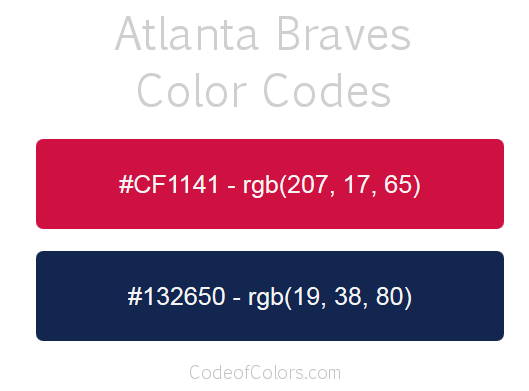 Atlanta Braves Colors - Hex and RGB Color Codes