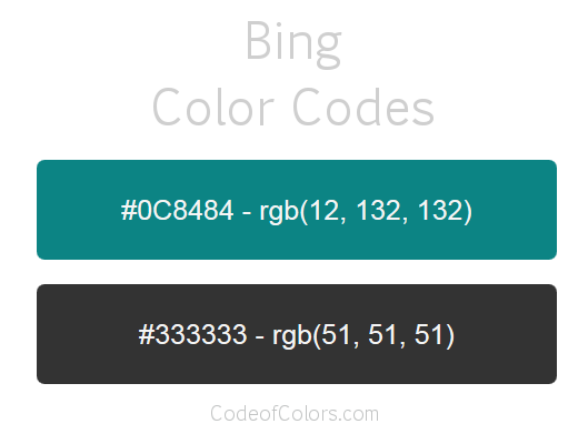 Bing Colors - Hex and RGB Color Codes
