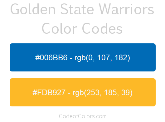 Golden State Warriors Team Color Codes