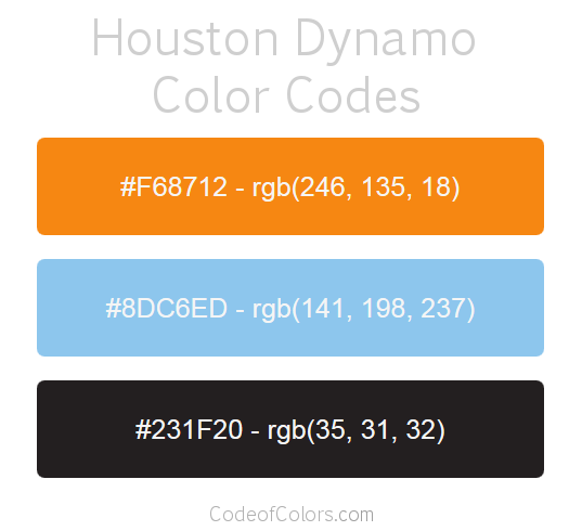 Houston Dynamo Team Color Codes