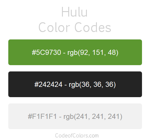Hulu Logo and Website Color Codes