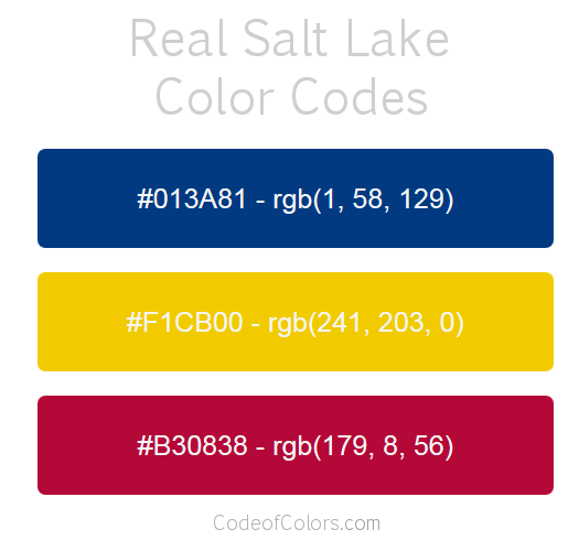 Real Salt Lake Team Color Codes