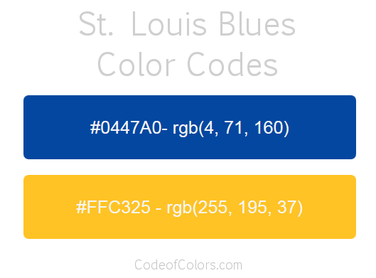 St. Louis Blues Team Color Codes
