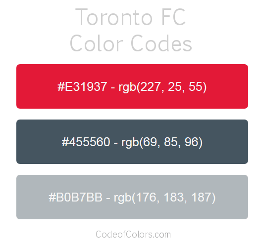 Toronto FC Team Color Codes