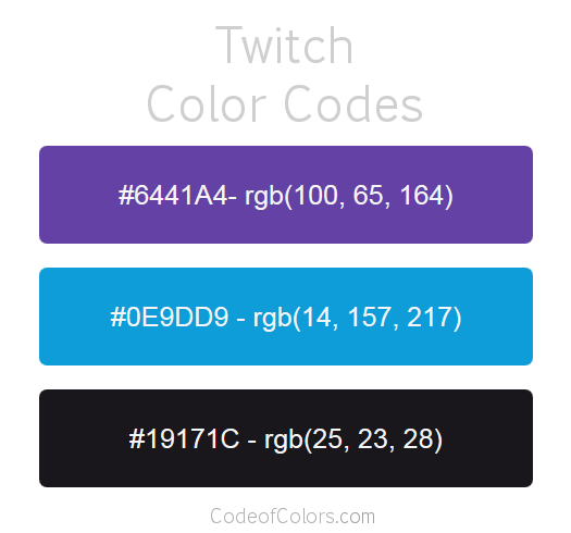 Twitch Colors - Hex and RGB Color Codes