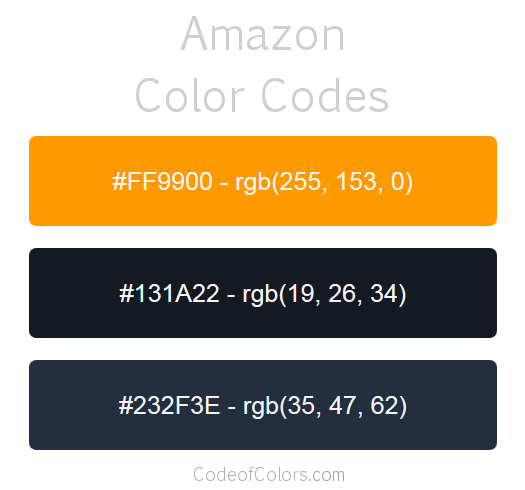 congestión invadir Desgastar Amazon Colors - Hex and RGB Color Codes