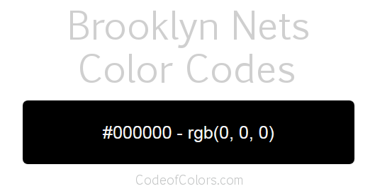 Brooklyn Nets Team Color Codes