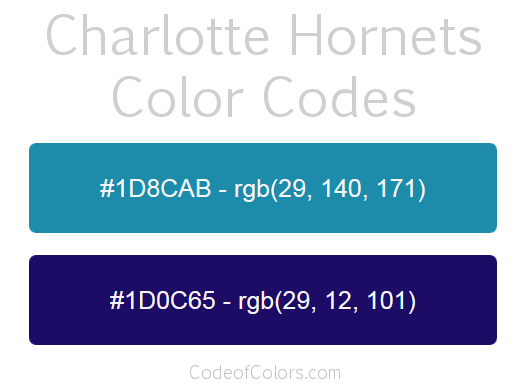 Charlotte Hornets Team Color Codes