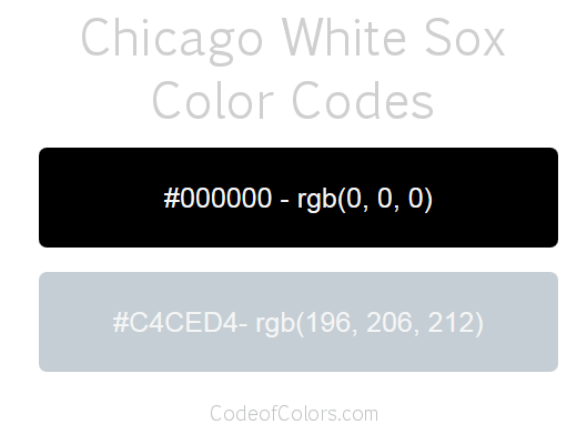 Chicago White Sox Team Color Codes