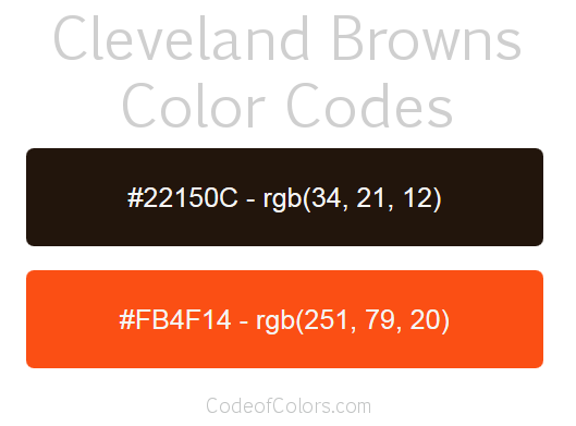 Cleveland Browns Team Color Codes