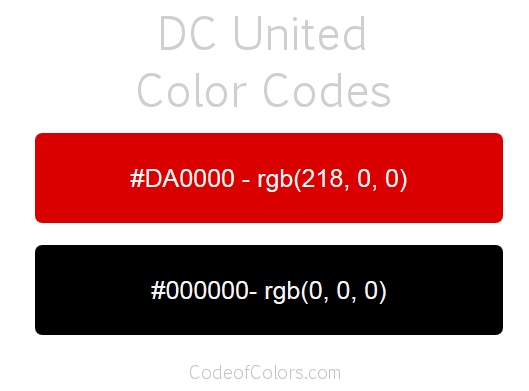 DC United Team Color Codes