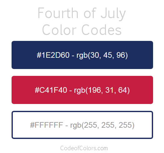 Fourth of July Color Palette and Scheme