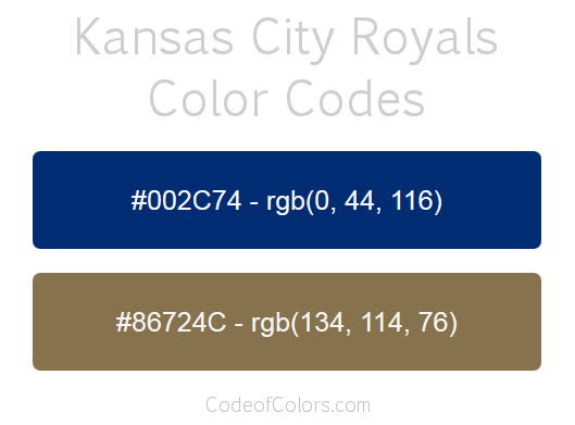Kansas City Royals Team Color Codes