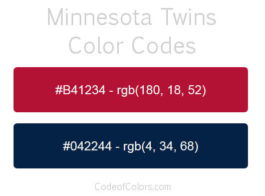 Minnesota Twins Team Color Codes