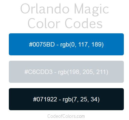 Orlando Magic Team Color Codes