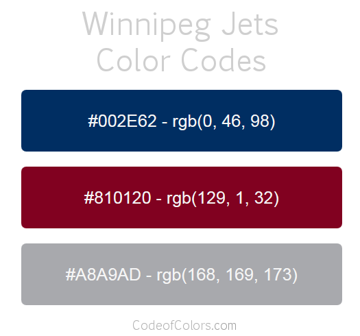 Winnipeg Jets Team Color Codes